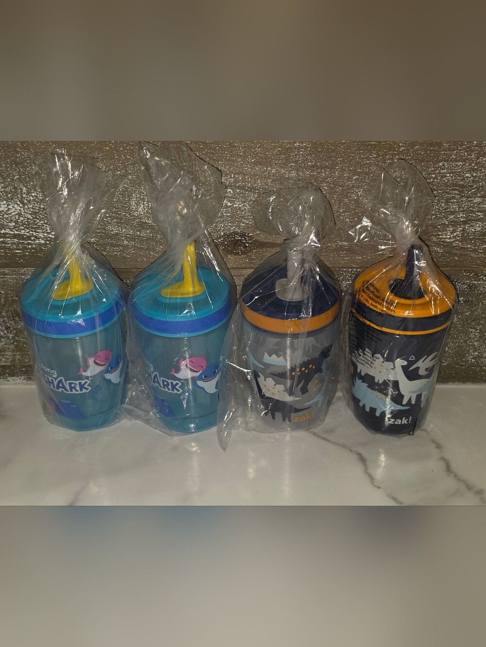 Kids Shark & Dino Spill-Proof Sippy Cup - Blue/Navy